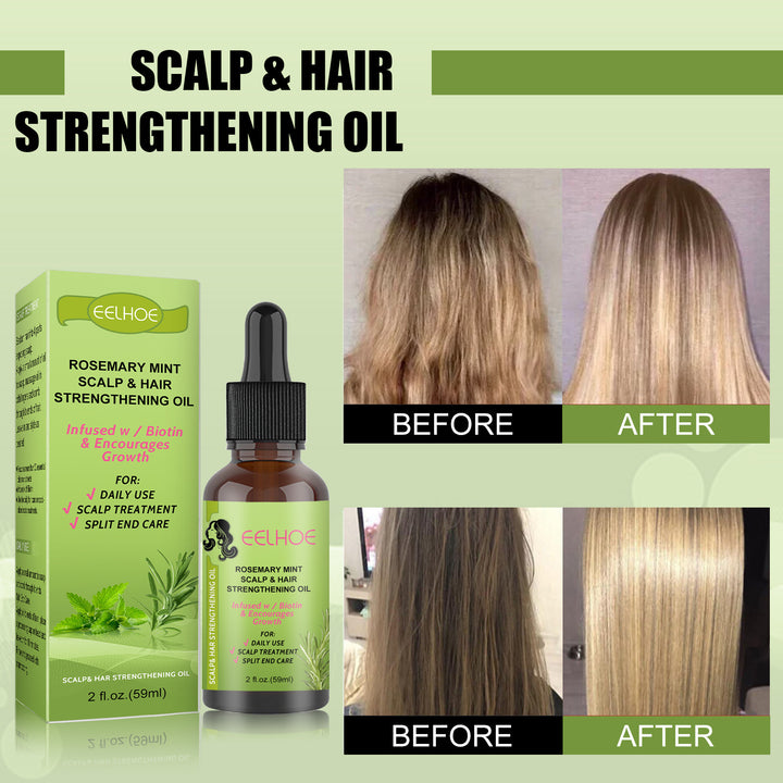 Strengthen roots with Rosemary Mint Hair Growth Oil for thicker hair
