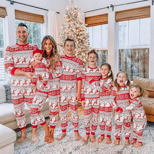 Stripe & plaid Family Christmas Pajamas – soft, breathable comfort