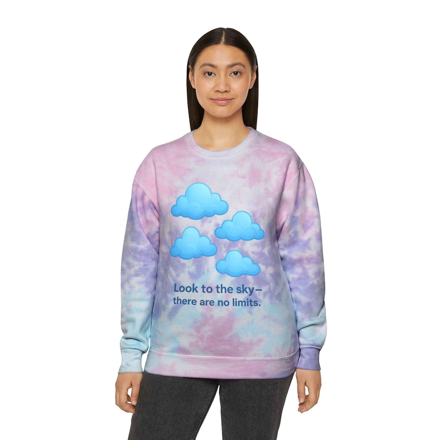 Sky Inspiration Tie-Dye Sweatshirt Cozy Unisex Pullover