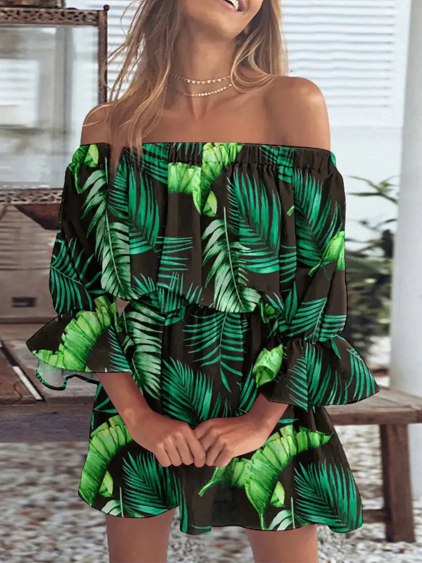 Styled with straw hat and tote for effortless summer vibes.

