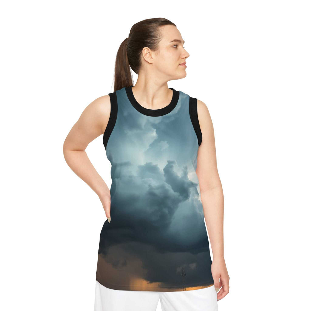 Sky Vibes Basketball Jersey – Trendy Unisex Activewear www.PrintOne1.com