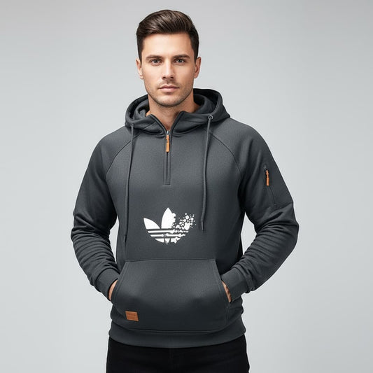 Stylish Men's Pullover Hoodie Featuring Iconic Logo Accent