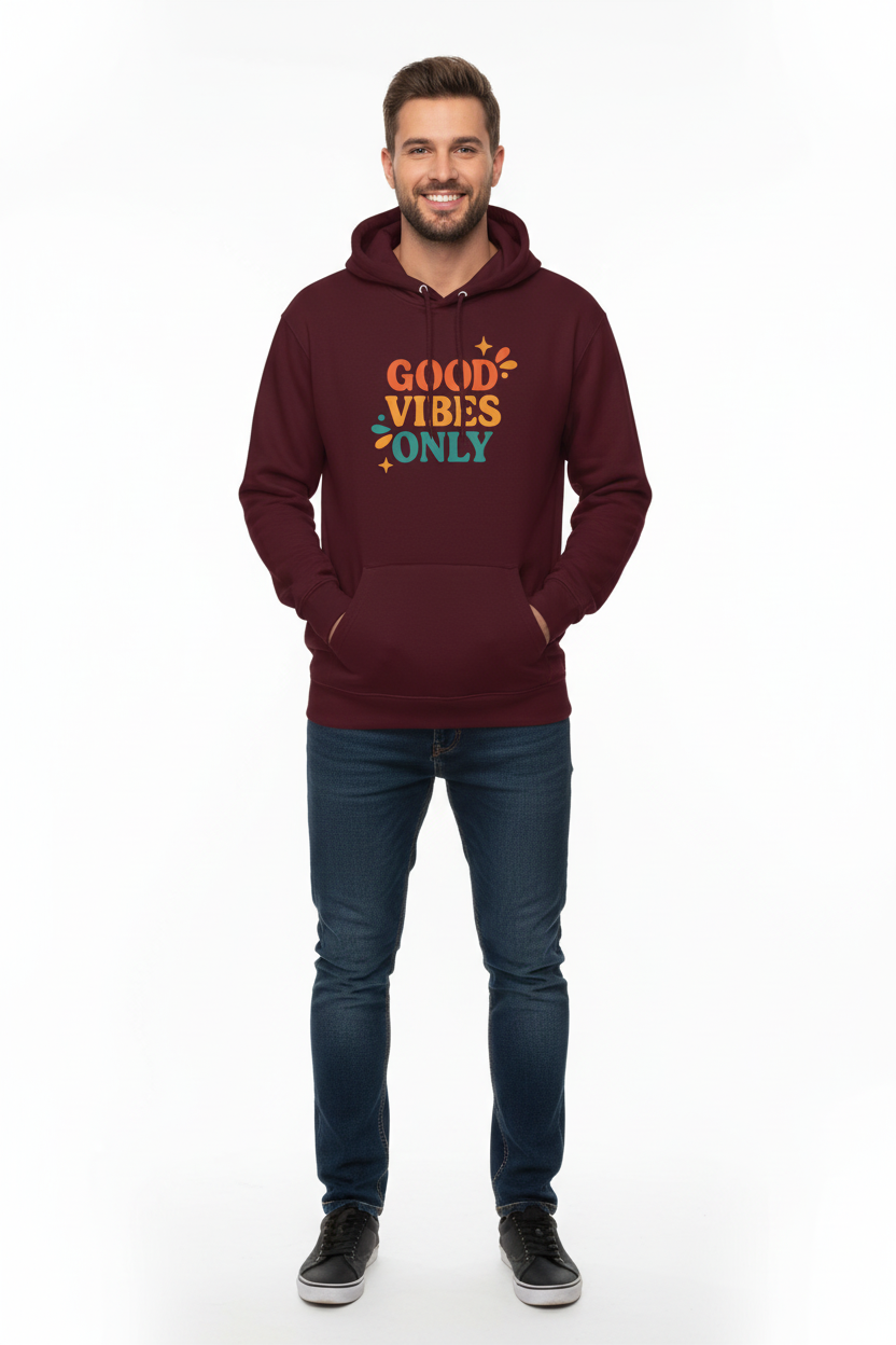 Minimal flat lay of positive quote sweatshirt with sneakers and casual accessories