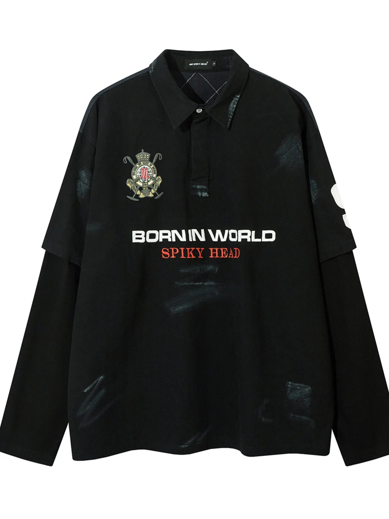 Stylish long sleeve sweatshirt for men, front view

