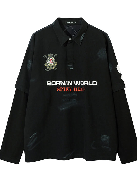 Stylish long sleeve sweatshirt for men, front view

