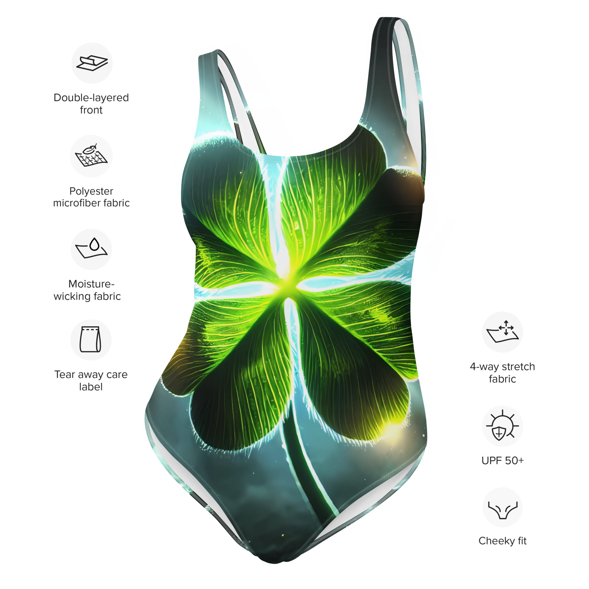 Stylish one-piece swimsuit made from 82% polyester, 18% spandex

