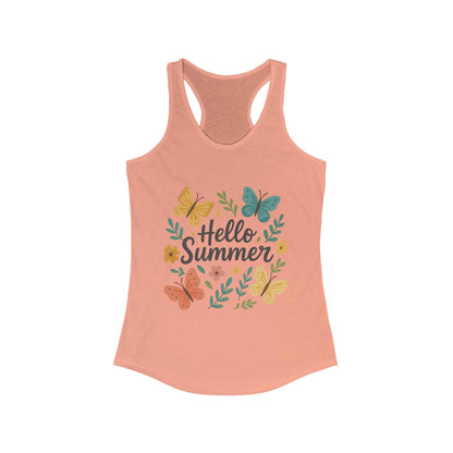 Hello Summer Tank Top - Lightweight Butterfly Racerback