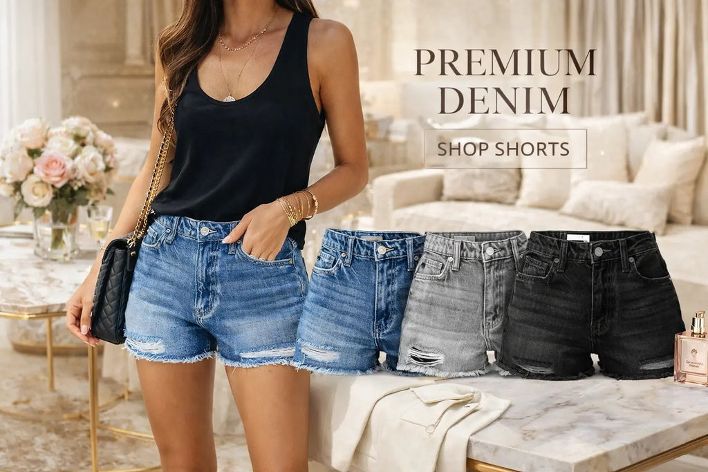 Fringe Denim Shorts - Raw Hem, City-Ready Comfort Daily