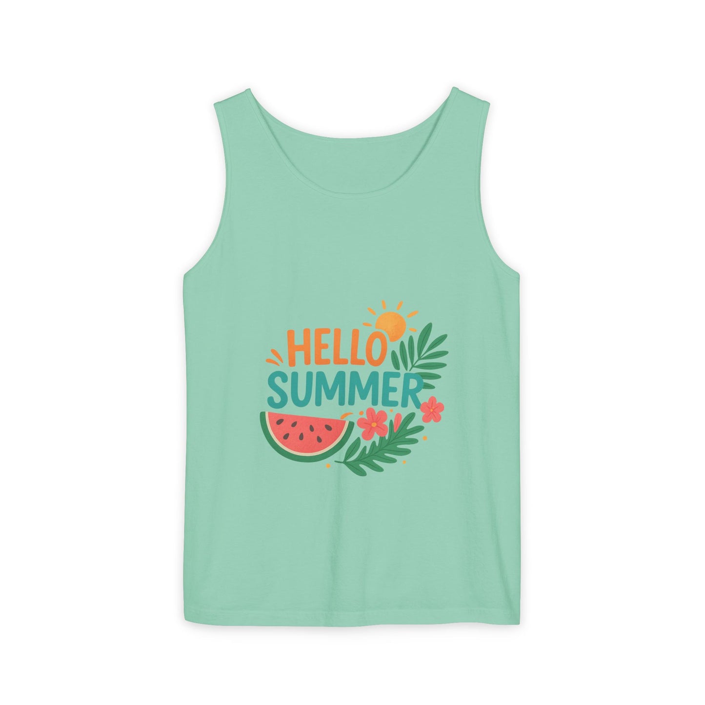 “Sun-Soaked Style: Unisex Summer Tanktop in Sunset Orange”

