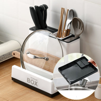 Tableware Storage Holder with integrated shelf and knife slots