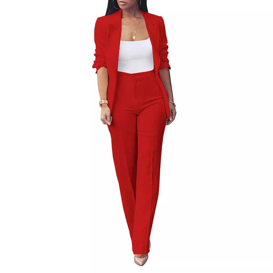 Temperament Vibes in Women's Sleeveless Wide Leg Suit: Subtle 3D Patterns for Everyday Elegance