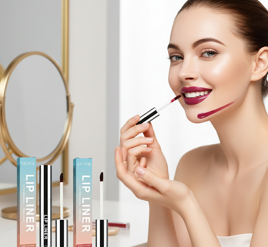 The ultimate transformation: before and after applying our Dark Brown Waterproof Lip Liner for a fuller, perfectly sculpted and long-lasting look.

