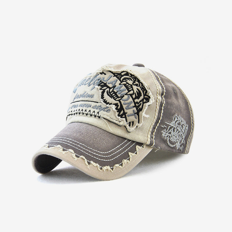 Tiger Head Sun Hat – Brown classic dad cap, cotton build, curved brim, relaxed dome crown for daily wear