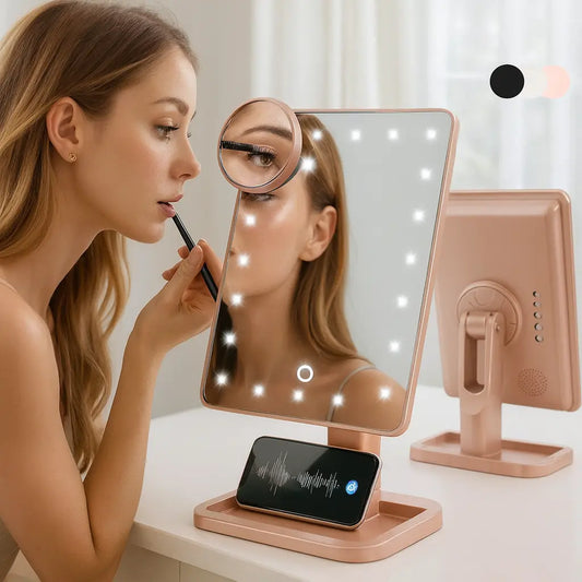 Touch Screen Makeup Mirror – Compact 30×18.5×11.7 cm size for desks and dressing tables