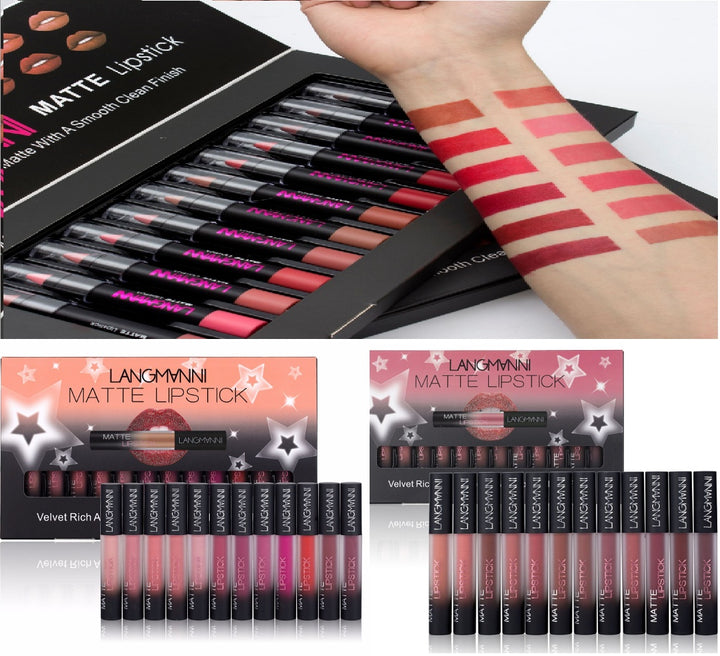 Matte Lipstick Waterproof Long-lasting – 12-Color Set