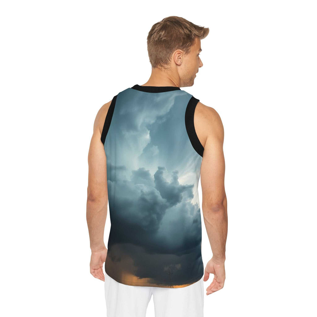 Sky Vibes Basketball Jersey – Trendy Unisex Activewear www.PrintOne1.com
