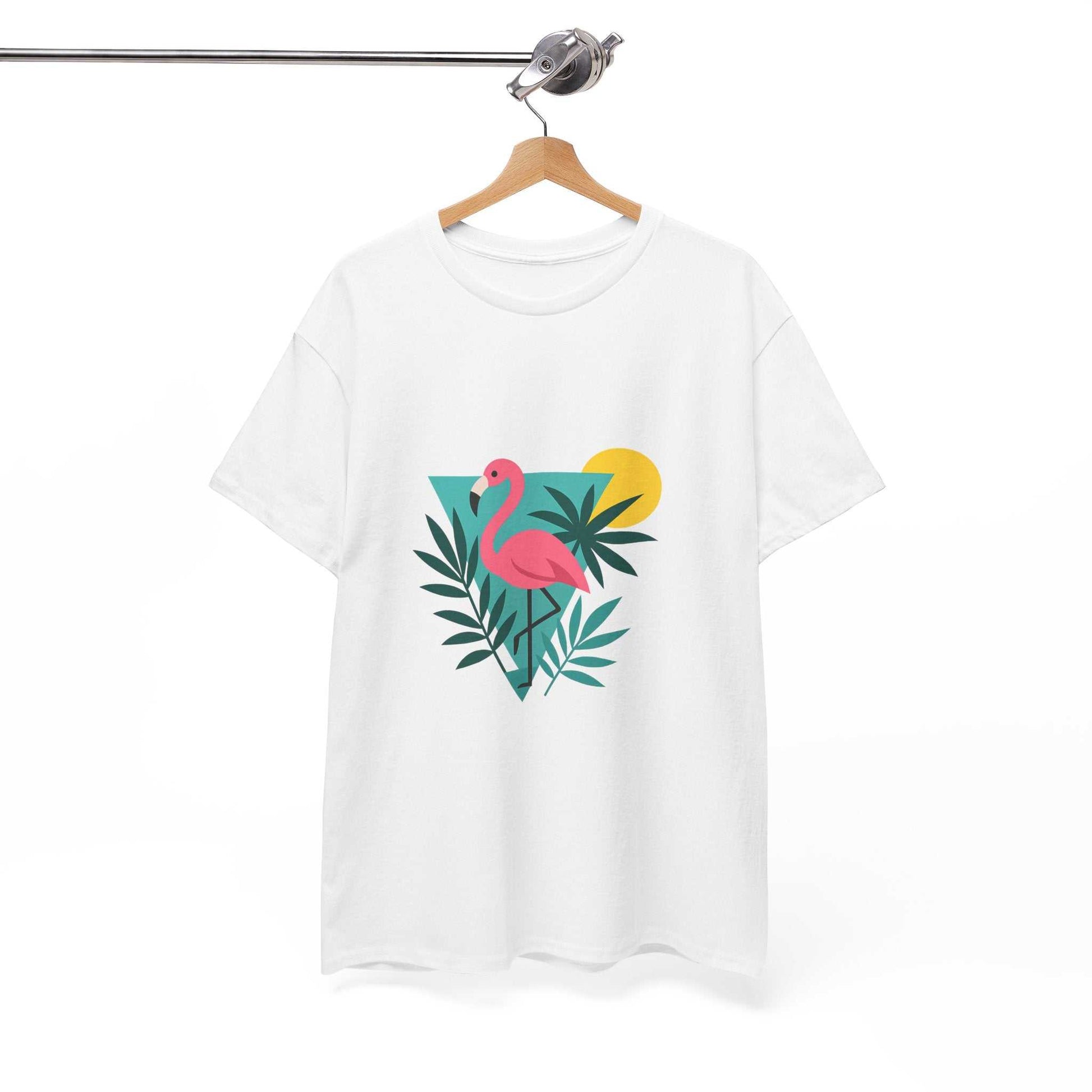 Tropical Flamingo Unisex Heavy Cotton Tee www.PrintOne1.com