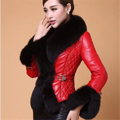 Turn heads in this zipped PU leather jacket with detachable-free faux fur collar
