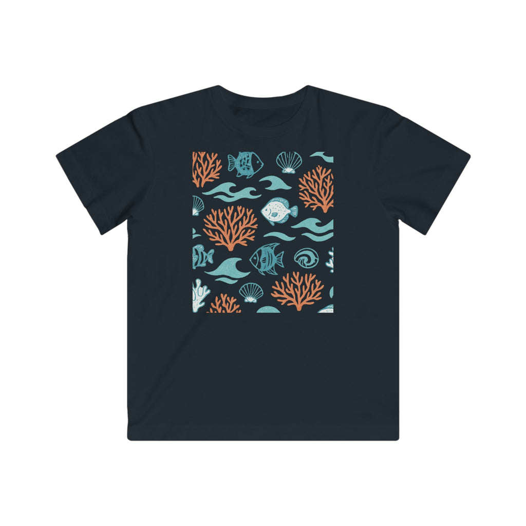 Under the Sea Kids Tee folded showing label and soft cotton texture

