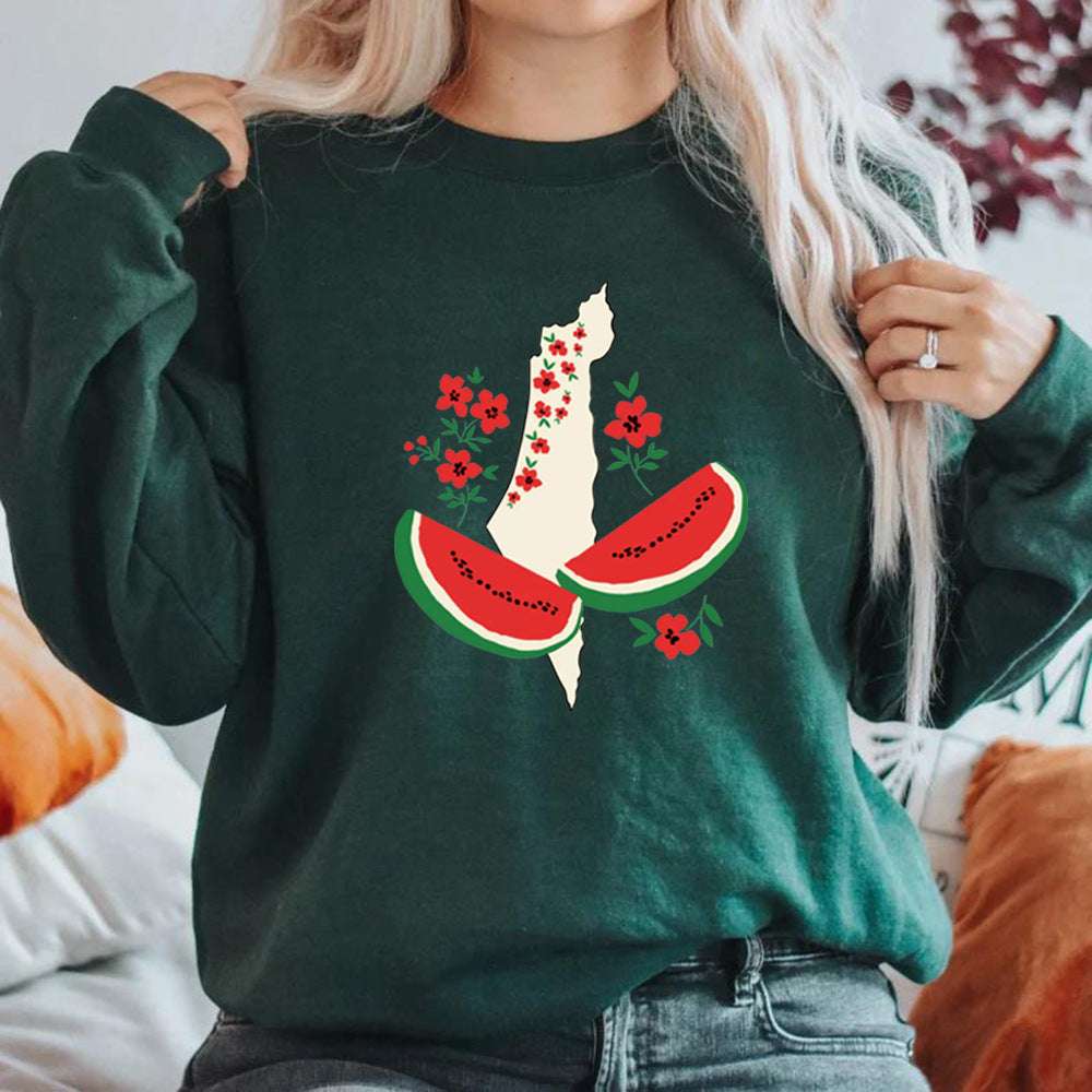 Comfortable loose-fit sweatshirt with quirky “not a watermelon” print

