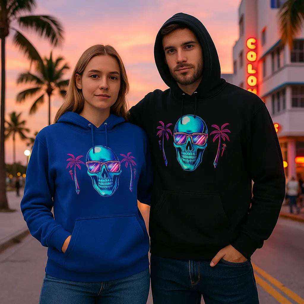 Tropical Skull Unisex Eco Hoodie - Bold & Sustainable Style