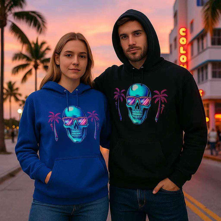Tropical Skull Unisex Eco Hoodie - Bold &amp; Sustainable Style