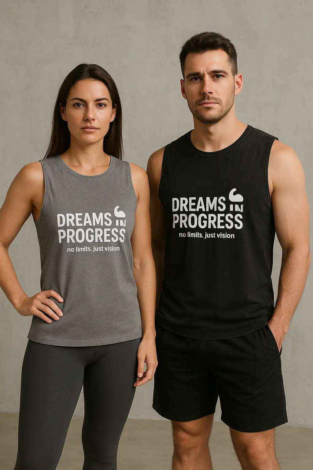 Stonewash Motivational Tank - Casual Fit for Gym & Summer