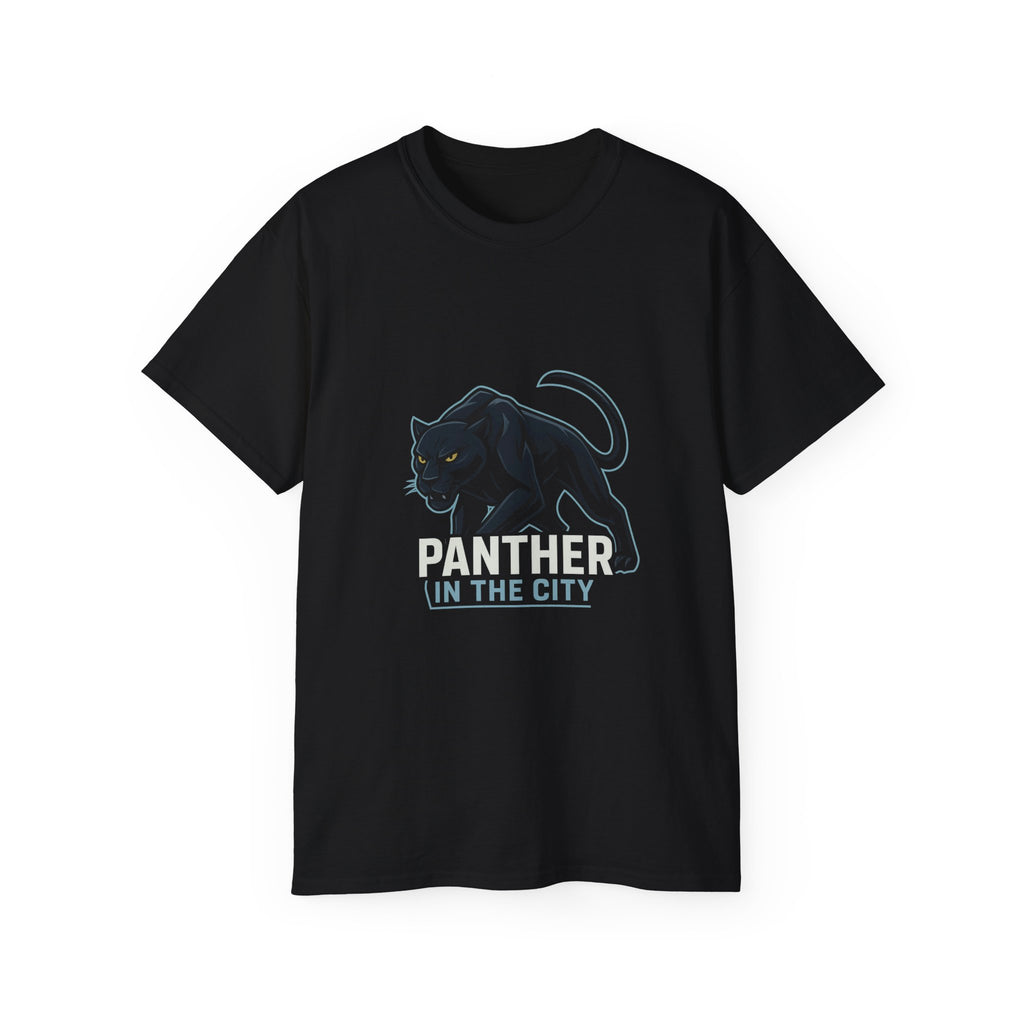 Urban fashion graphic tee with Panther in the City print for bold look

