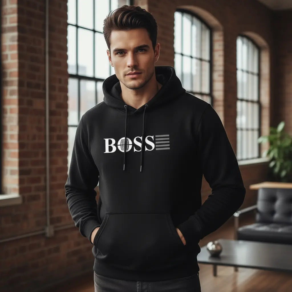 Unisex jogging hoodie – back print close-up