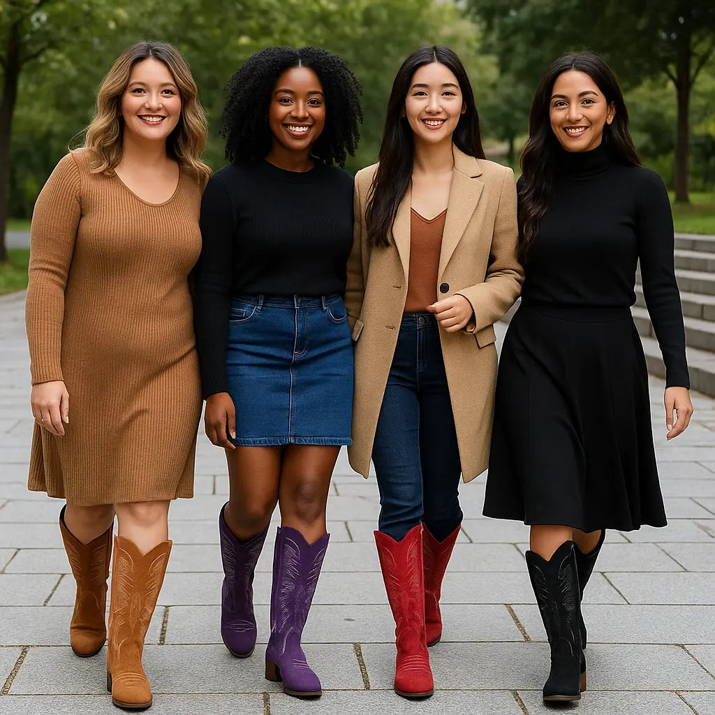 V Cut Martin Boots – Plus size friendly fit, mid 3–5 cm heel, everyday walkable style