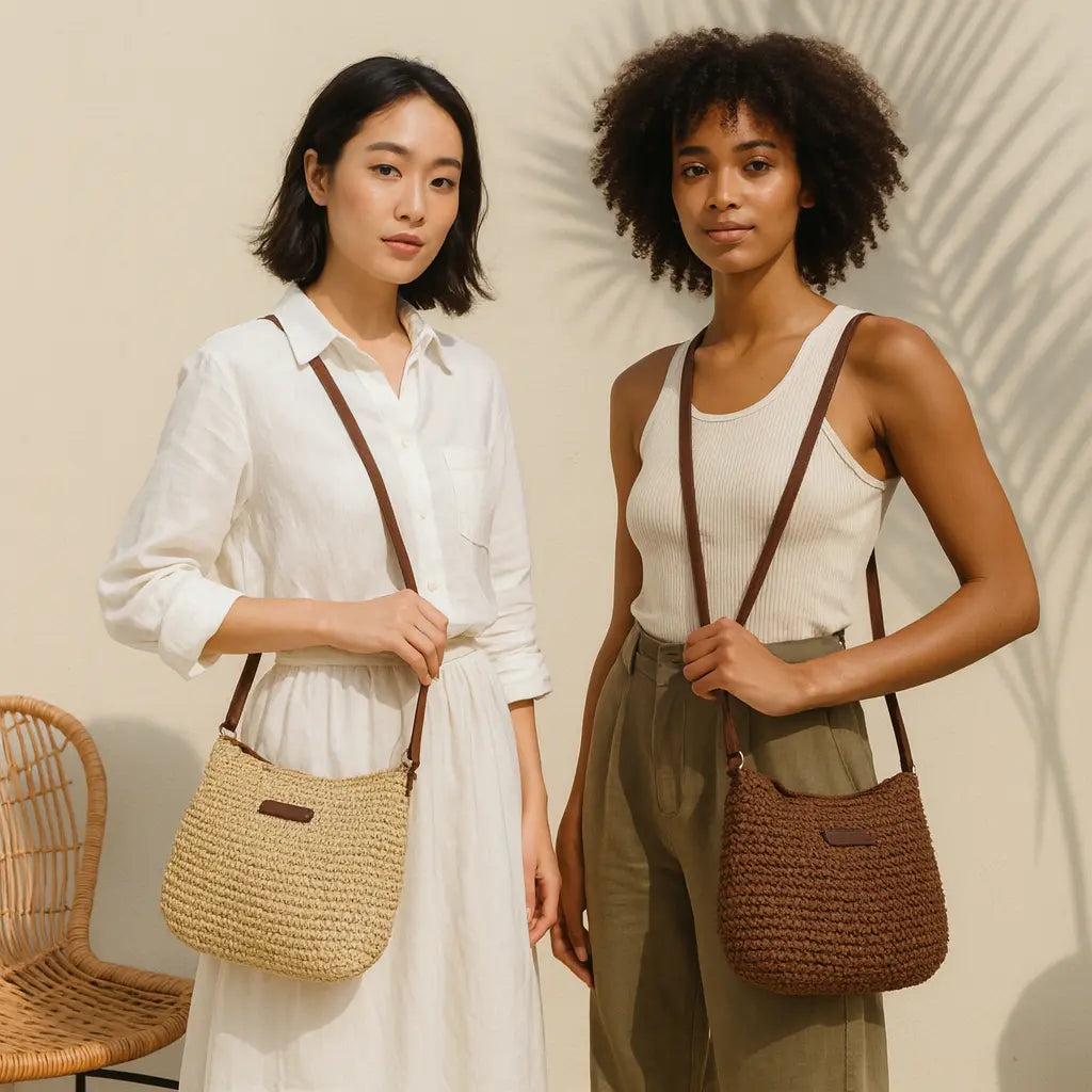 Vacation straw tote – beach-to-boarding chic with secure top-zip closure