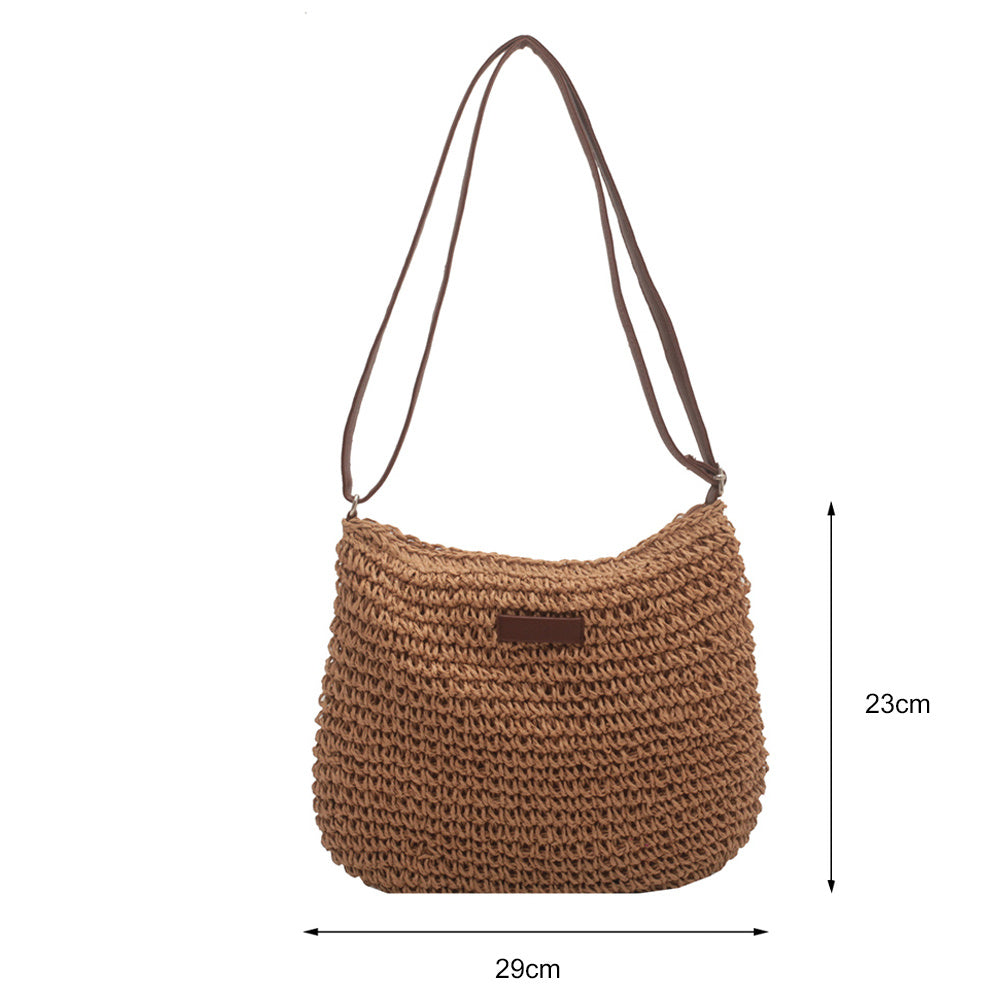 Vacation straw tote – beach market companion in beige or khaki