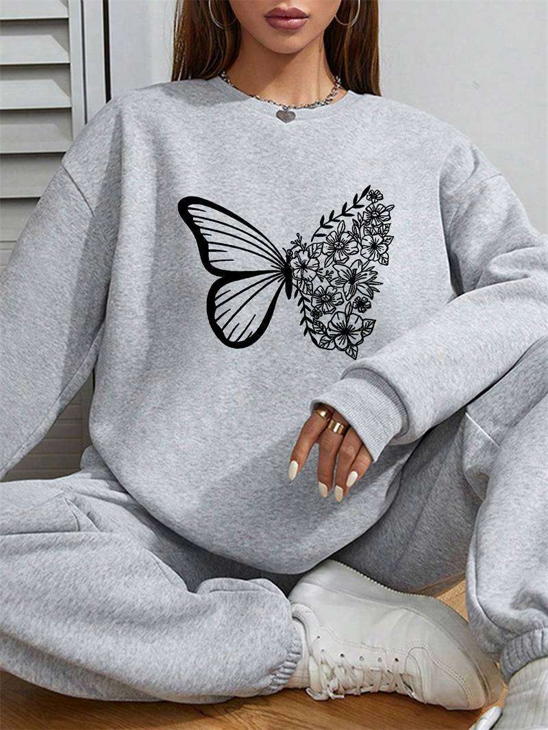 Women’s crew neck sweatshirt in breathable cotton blend

