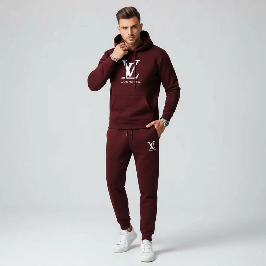 Versatile Men's Hooded Sweatshirt Set – Polyester Comfort for Fall Layering and Lounging