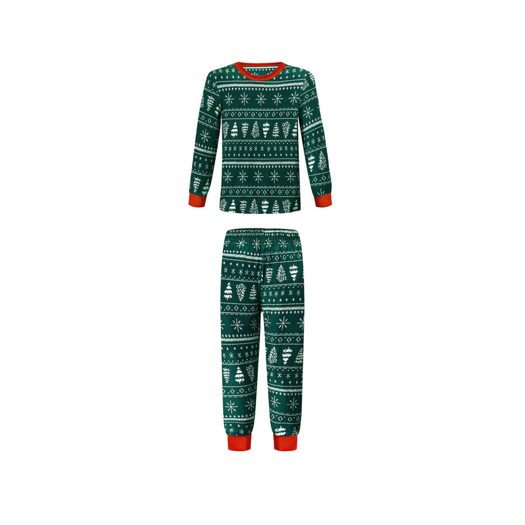 Vibrant Contrast Prints on Christmas Family Matching Pajamas Polyester