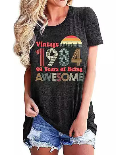 Vintage 1984 women’s top – dark gray-6 side angle and hem finish