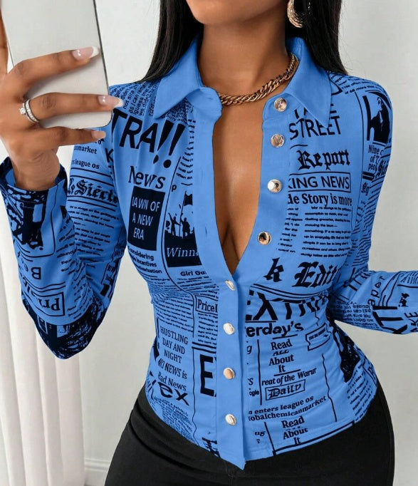 Weekend outfit: full-print button-front long sleeve shirt with white shorts

