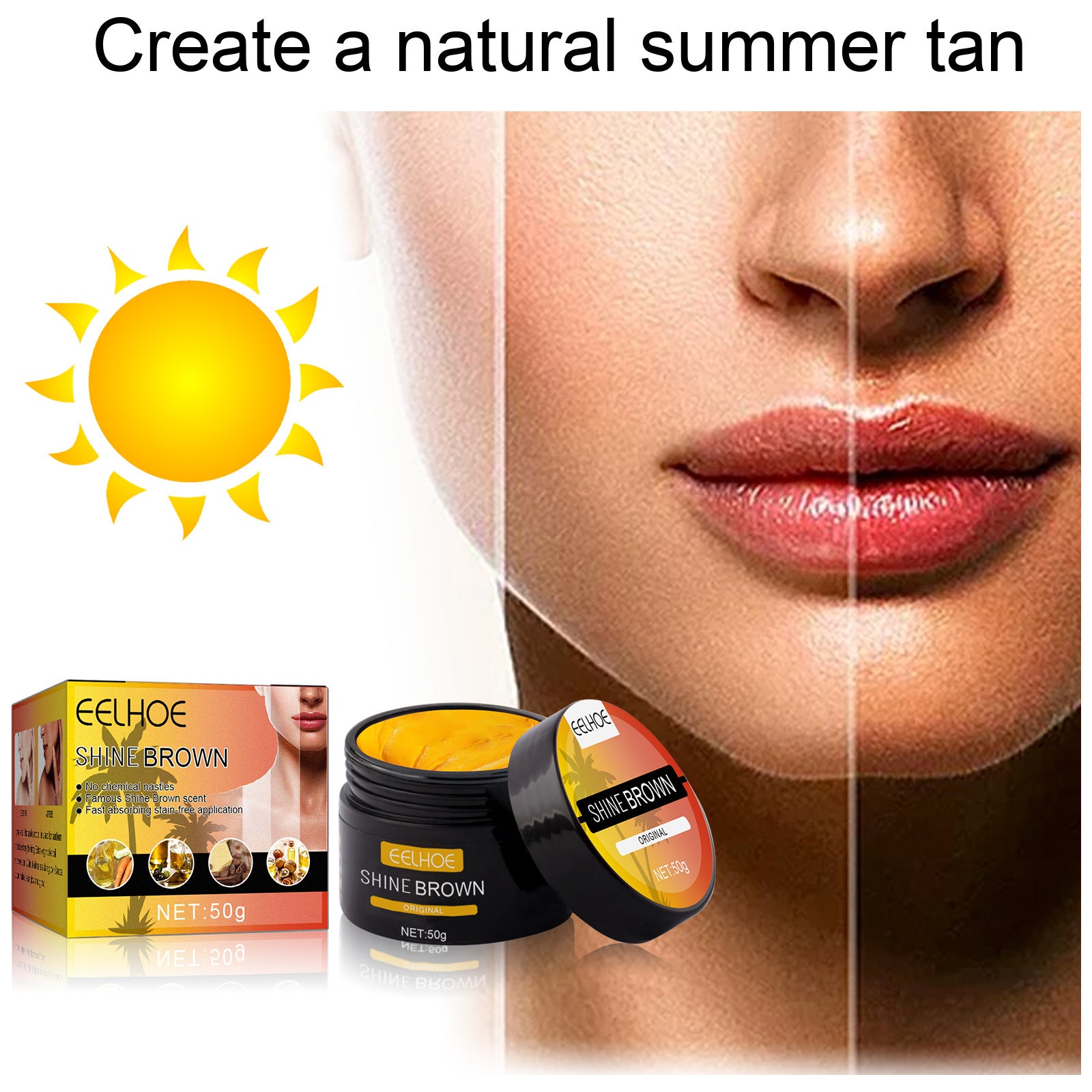 Wheat complexion tanning cream – compact 50g travel-friendly size