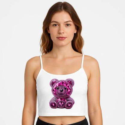 Sparkly Bear Spaghetti Strap Tank – Cute Summer Gift