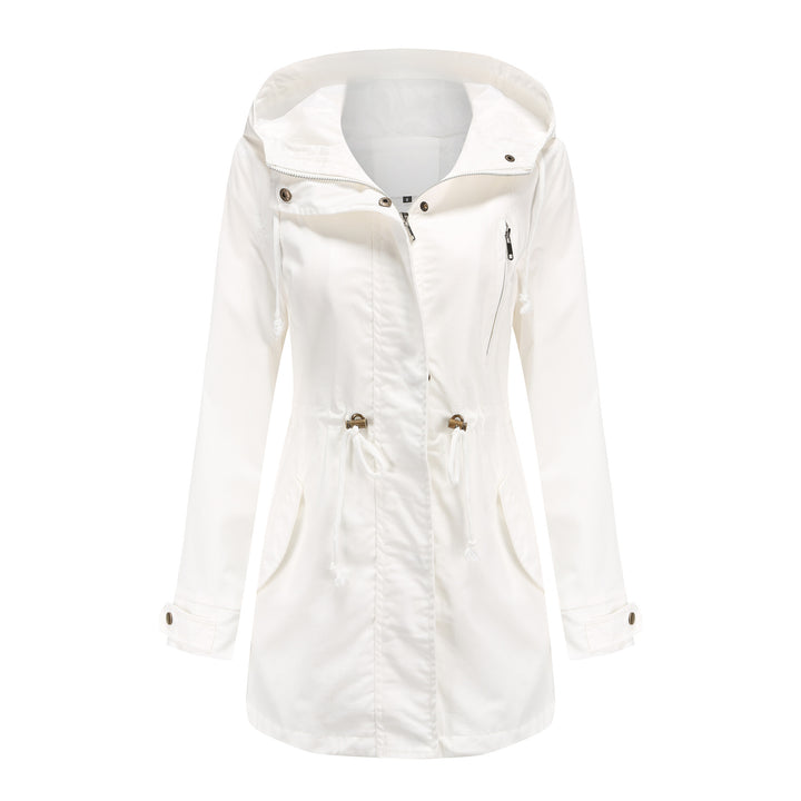 White Cotton Anorak – Minimalist Mid-Length Women’s Coat