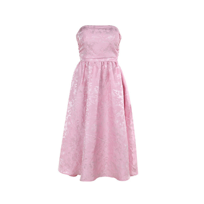 White Floral Satin Dress – Princess Style for Modern Elegance