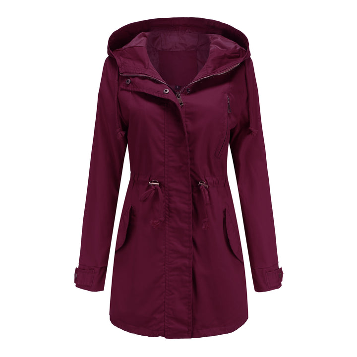 Wine Red Cotton Anorak – Chic Temperament Commute Layer