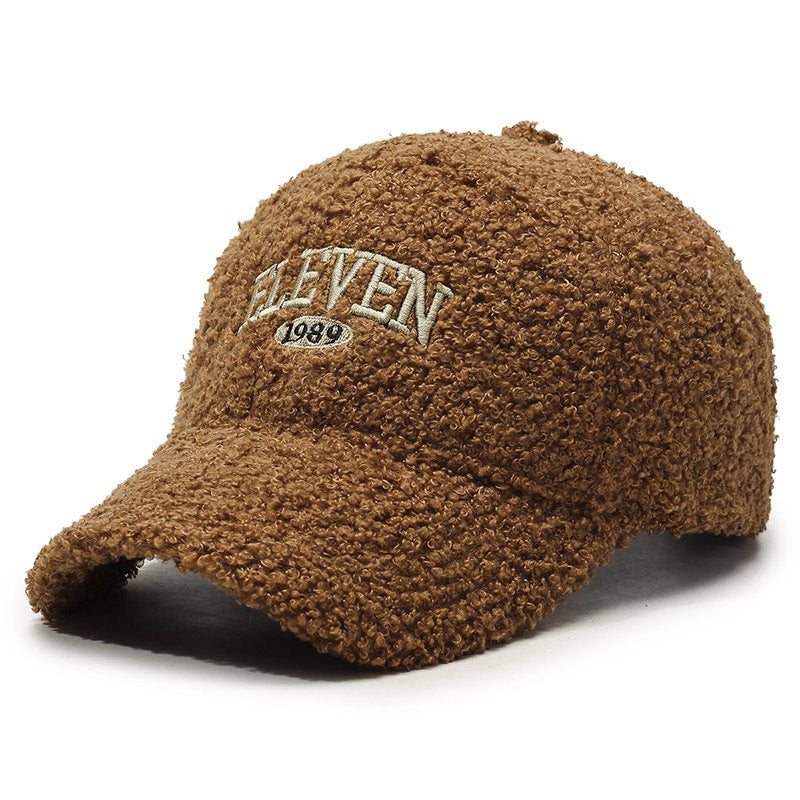 Winter lambskin baseball cap – black and beige neutrals for minimalists