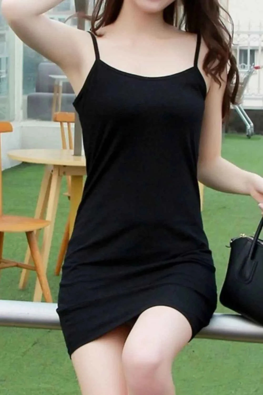 Scoop Neck Mini Cami Dress - Sleek, Stretchy &amp; Stylish