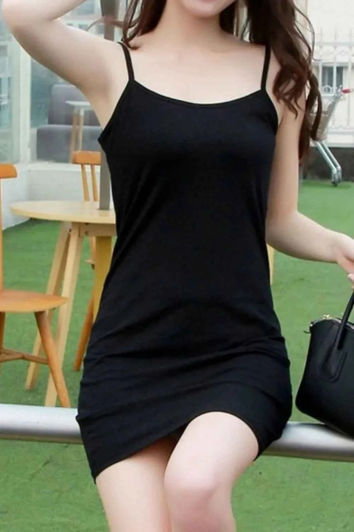 Scoop Neck Mini Cami Dress - Sleek, Stretchy &amp; Stylish