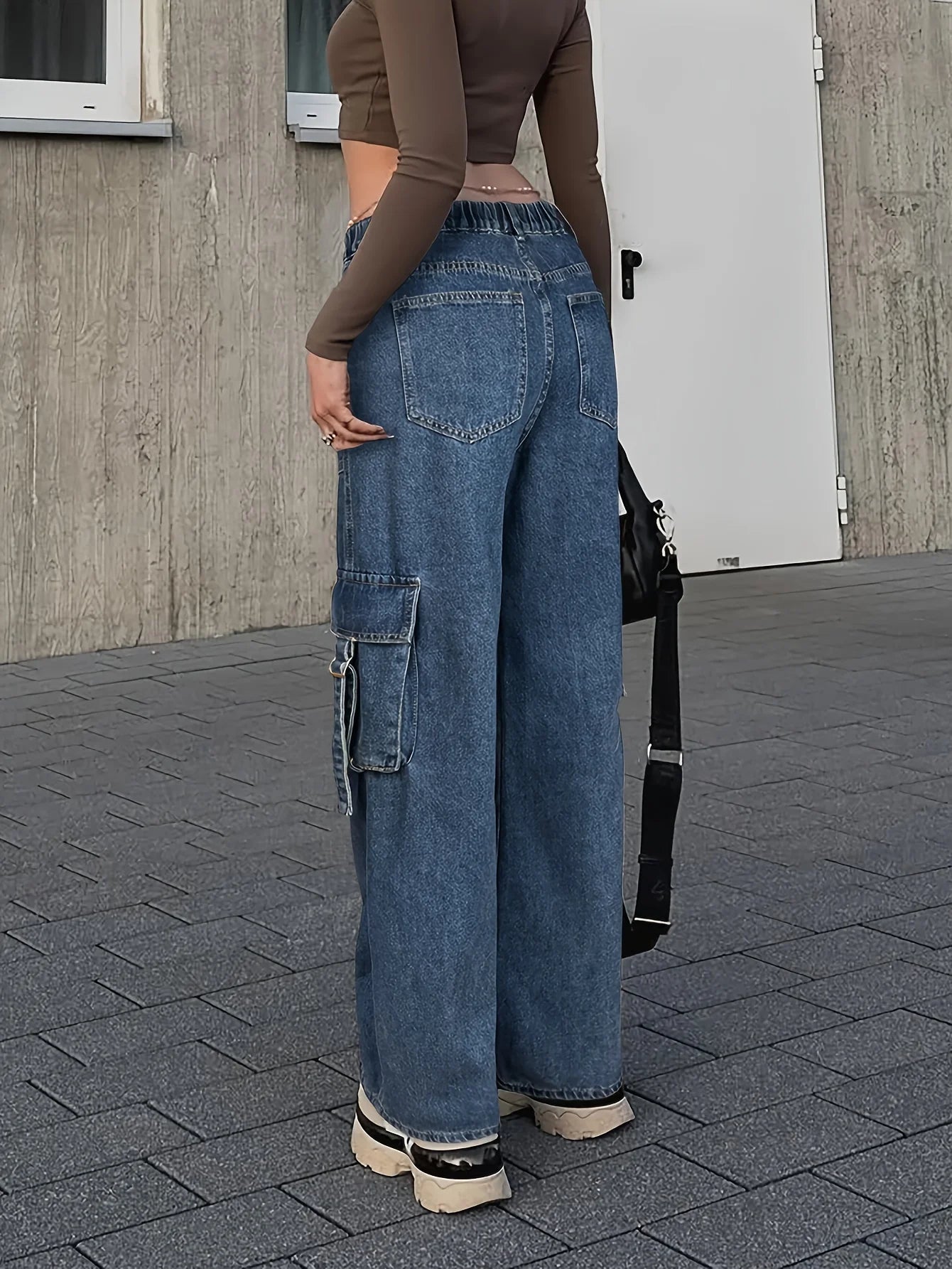 Women's Cargo Jeans Styled with Urban Accessories for Casual Street Vibes