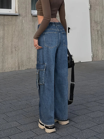 Women's Cargo Jeans Styled with Urban Accessories for Casual Street Vibes