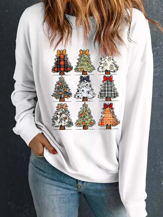 Women’s Christmas Tree Sweatshirt – round neck, festive graphic