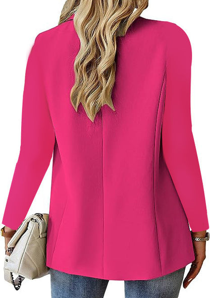 Women’s Commuter Lapel Button Jacket – back view showing regular sleeve fit