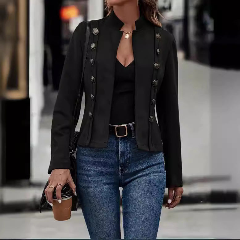 Women’s Dark Brown Velvet Jacket – Retro Vibes